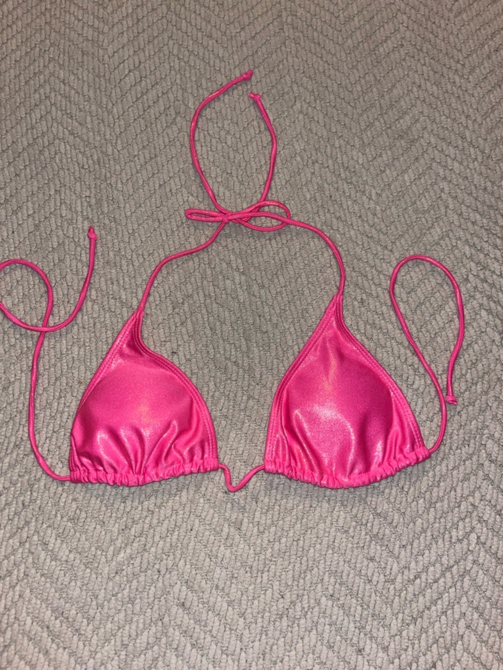 Girls' Hot Pink Triangle Swim Top - Kids Swim